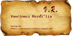 Vavrinecz Rozália névjegykártya